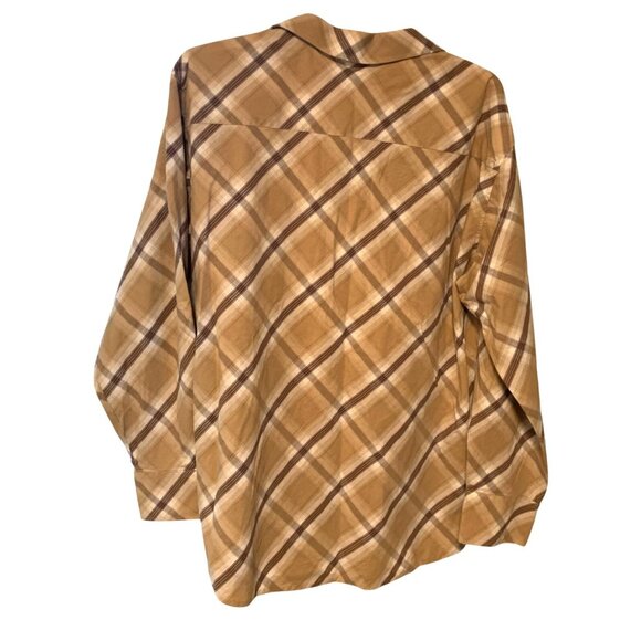 Vintage y2k Eighty Eight USA Mens Size XXL Brown Tan Button Up Long Sleeve Shirt - Picture 3 of 3